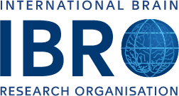 International Brain Research Organisation; logo with globe and brain design for O