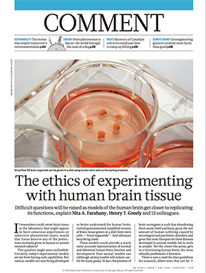 cover page of article in Nature
