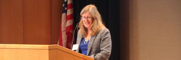 Elaine Snell speaking at the 2017 INS Annual Meeting in Washington, DC
